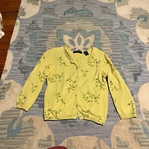 Express Green Cardigan with Green Beaded Accents